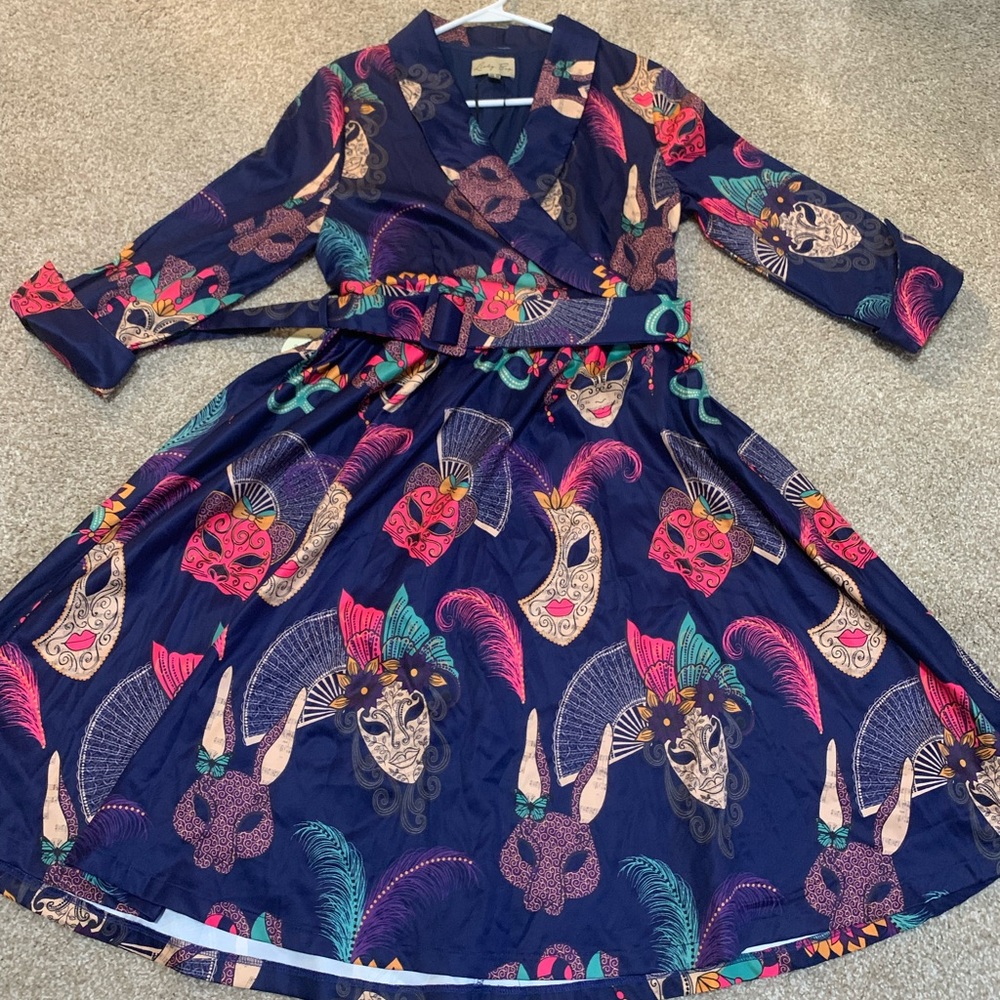 Lindy Bop vintage inspired Mardi Gras dress. Women’s size US 10.